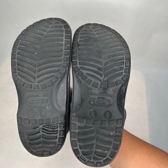 Crocs Classic Glitter Clog Black Womens Size 8 Mens Size 6 Sparkly - Picture 3 of 4